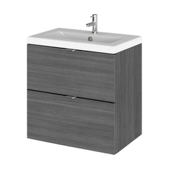 [BFDY541A] Alrewas Contemporary 2 Drawer Wall Hung Vanity Unit with Ceramic Basin, 500mm, Choice of Colour - Cutout