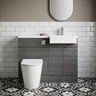 [BFDY549] Alrewas Contemporary Floor Standing Vanity WC Combination Unit with Semi-Recessed Basin, Right Hand, 1000mm, Choice of Colour - Silo