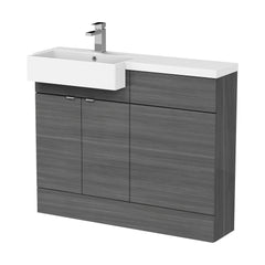 [BFDY550] Alrewas Contemporary Floor Standing Vanity WC Combination Unit with Semi-Recessed Basin, Left Hand, 1100mm, Choice of Colour - Cutout
