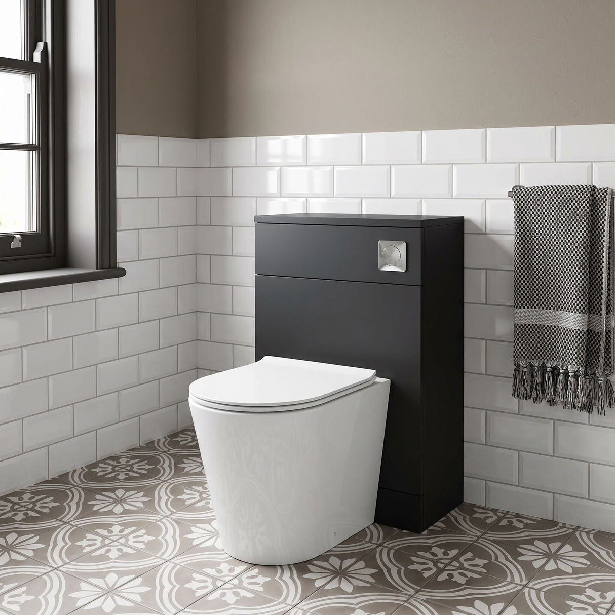[BFDY620A] Alrewas Contemporary Floor Standing WC Unit with Coordinating Worktop, 600mm, Choice of Colour