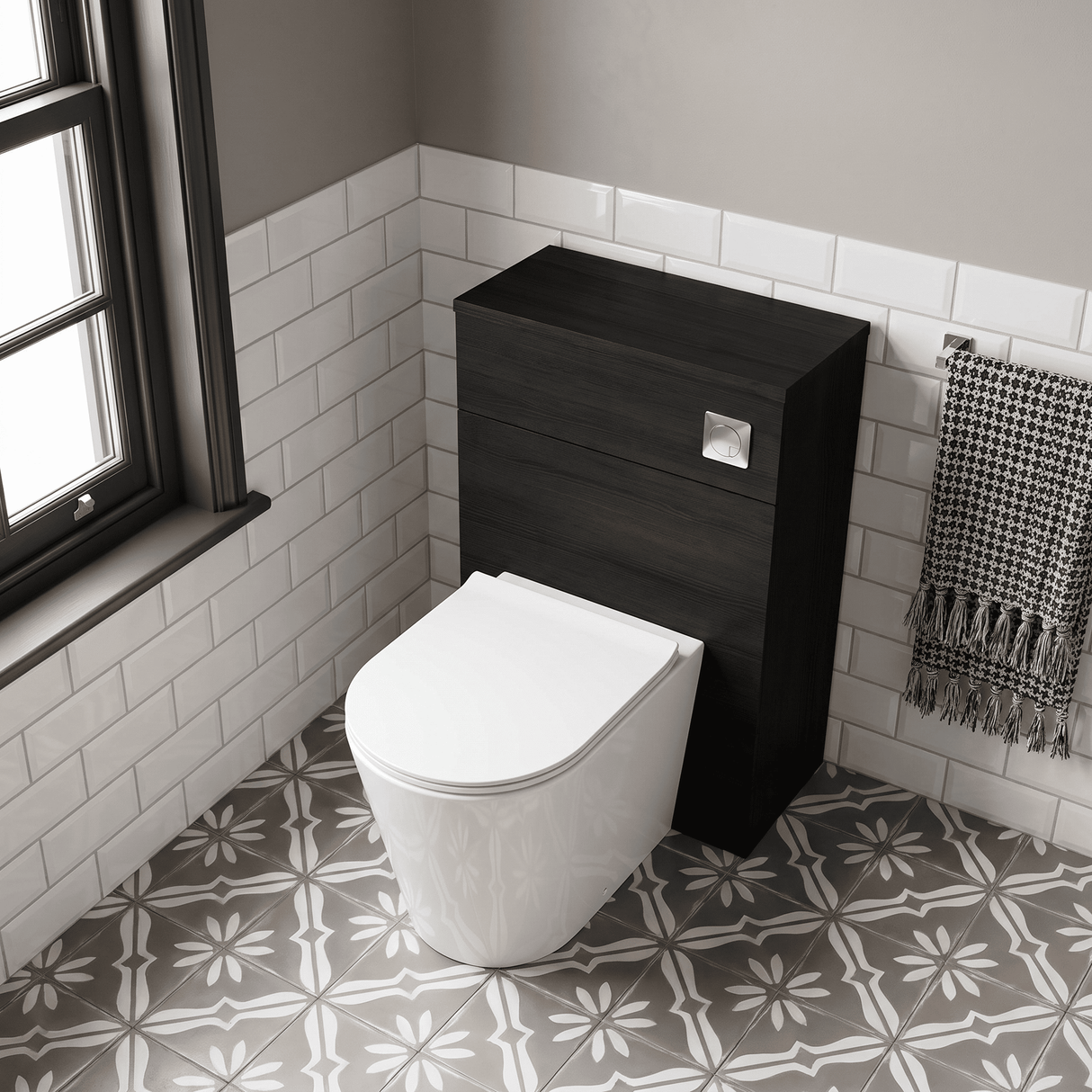 [BFDY620A] Alrewas Contemporary Floor Standing WC Unit with Coordinating Worktop, 600mm, Choice of Colour