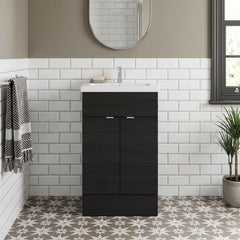 [BFDY624A] Alrewas Contemporary 2 Door Floor Standing Vanity Unit with Basin, 500mm, Choice of Colour - Silo