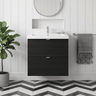 [BFDY630A] Alrewas Contemporary 2 Drawer Wall Hung Vanity Unit with Basin, 600mm, Choice of Colour - Silo