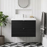 [BFDY631A] Alrewas Contemporary 2 Drawer Wall Hung Vanity Unit with Basin, 800mm, Choice of Colour - Silo