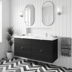 [BFDY632A] Alrewas Contemporary 4 Drawer Wall Hung Vanity Unit with Basin, 1200mm, Choice of Colour