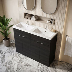 [BFDY634A] Alrewas Contemporary 2 Door Floor Standing Vanity Unit with Basin, 1200mm, Choice of Colour