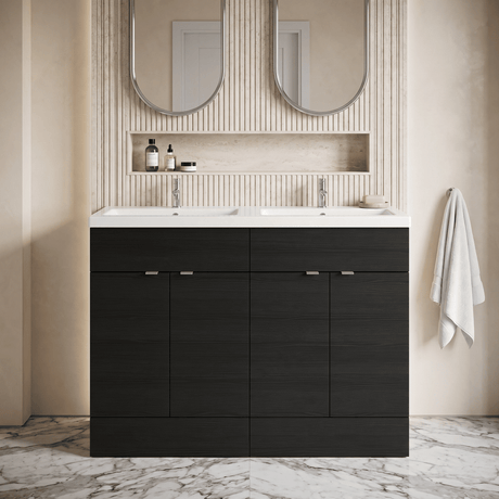 [BFDY634A] Alrewas Contemporary 2 Door Floor Standing Vanity Unit with Basin, 1200mm, Choice of Colour - Silo