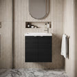[BFDY638] Alrewas Contemporary 2 Door Wall Hung Vanity Unit with Basin, Charcoal Black, 500mm - Silo