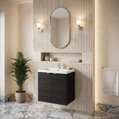 [BFDY640] Alrewas Contemporary 2 Door Wall Hung Vanity Unit with Polymarble Basin, 500mm, Choice of Colour