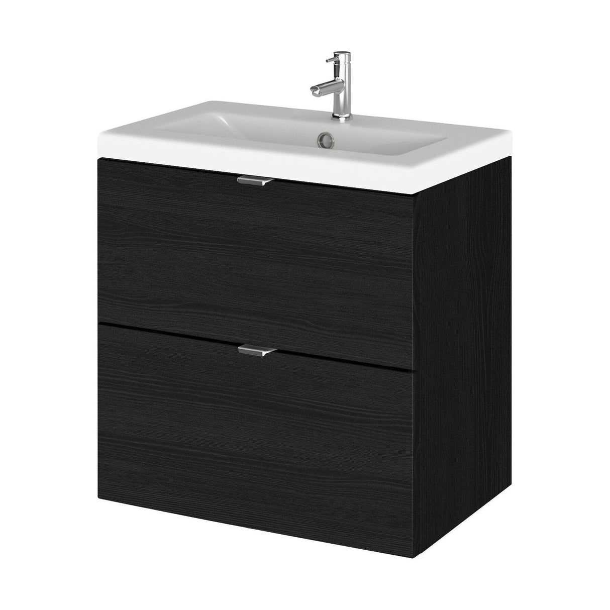 [BFDY641A] Alrewas Contemporary 2 Drawer Wall Hung Vanity Unit with Ceramic Basin, 500mm, Choice of Colour - Cutout
