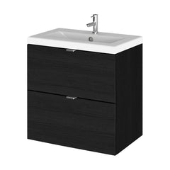 [BFDY641A] Alrewas Contemporary 2 Drawer Wall Hung Vanity Unit with Ceramic Basin, 500mm, Choice of Colour - Cutout