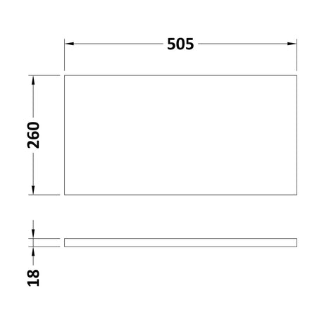 [BFDY641] 500 WC Unit Top 505x260 - Technical Drawing