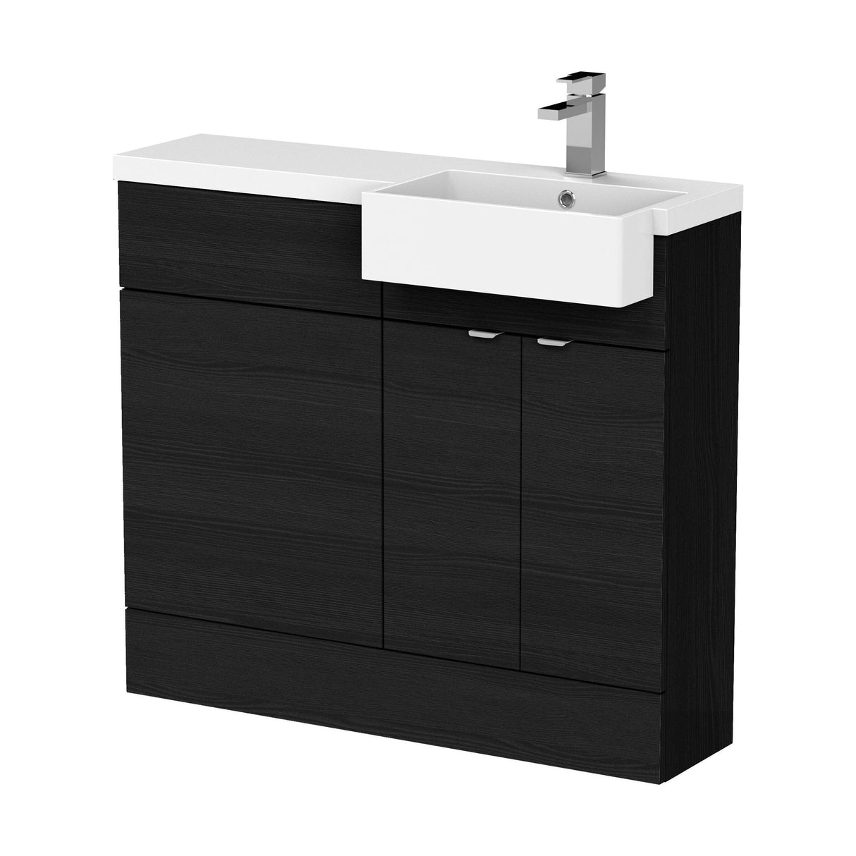 [BFDY649] Alrewas Contemporary Floor Standing Vanity WC Combination Unit with Semi-Recessed Basin, Right Hand, 1000mm, Choice of Colour - Cutout