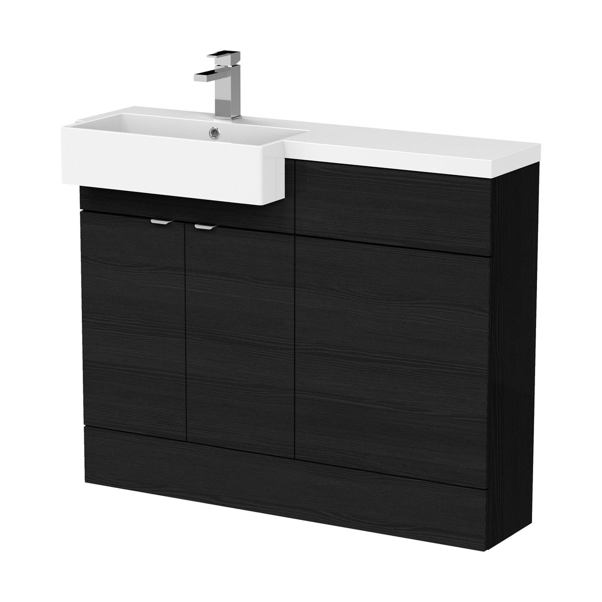 [BFDY650] Alrewas Contemporary Floor Standing Vanity WC Combination Unit with Semi-Recessed Basin, Left Hand, 1100mm, Choice of Colour - Cutout