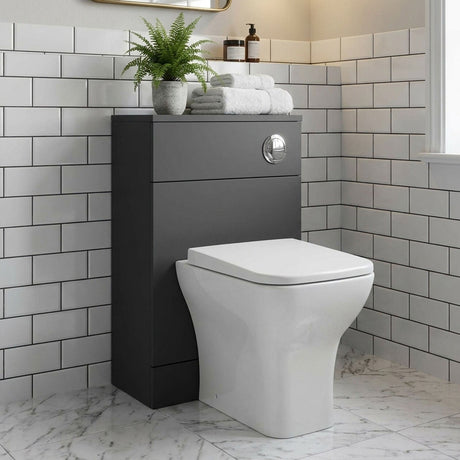 [BFDY905A] Alrewas Contemporary Floor Standing WC Unit with Coordinating Worktop, 500mm, Choice of Colour - Silo