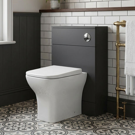[BFDY919A] Alrewas Contemporary Floor Standing Compact WC Unit with Worktop, 600mm, Choice of Colour - Silo