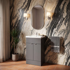 [BFDY924A] Alrewas Contemporary 2 Door Floor Standing Vanity Unit with Basin, 500mm, Choice of Colour