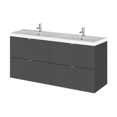 [BFDY932A] Alrewas Contemporary 4 Drawer Wall Hung Vanity Unit with Basin, 1200mm, Choice of Colour - Cutout