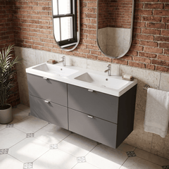 [BFDY932A] Alrewas Contemporary 4 Drawer Wall Hung Vanity Unit with Basin, 1200mm, Choice of Colour