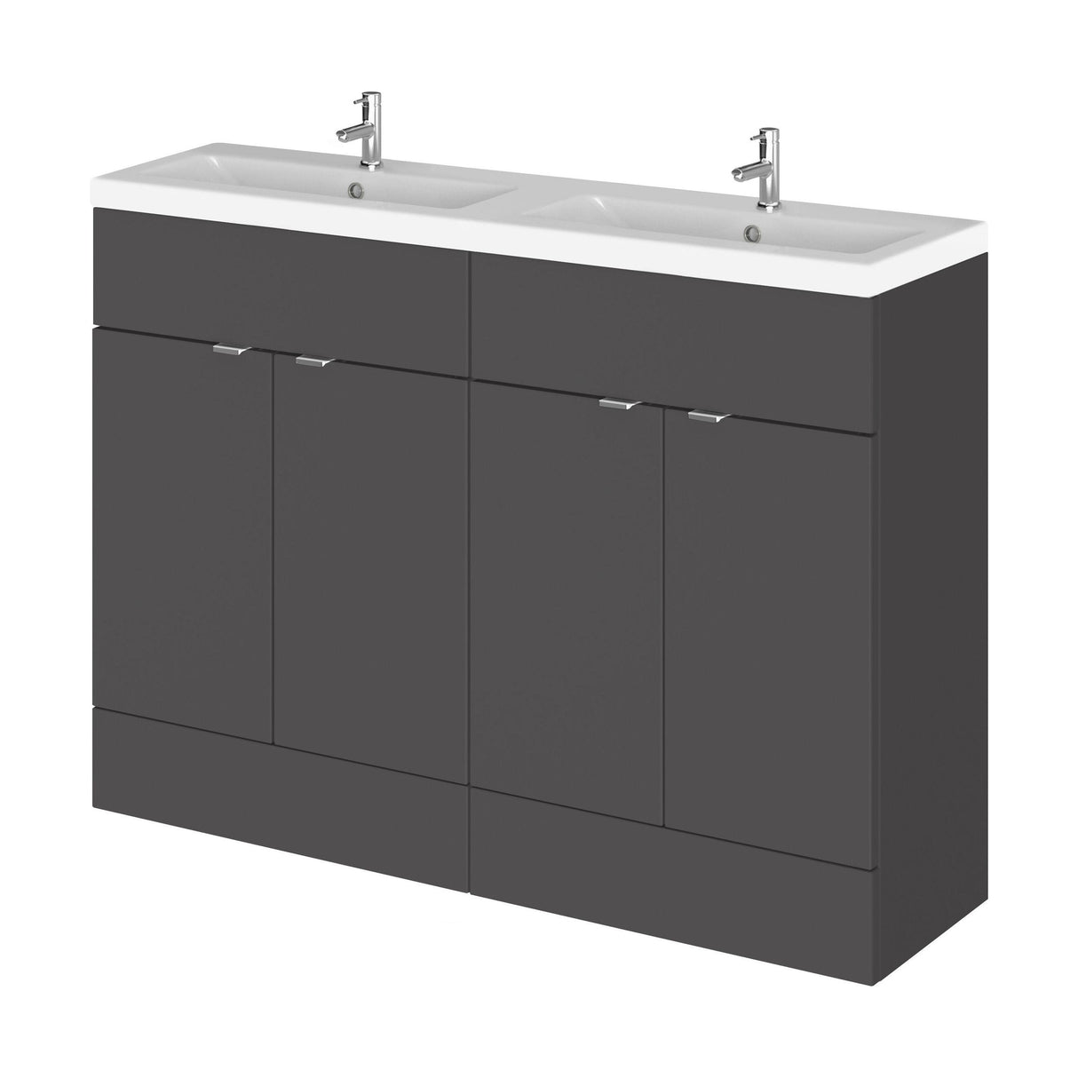 [BFDY934A] Alrewas Contemporary 2 Door Floor Standing Vanity Unit with Basin, 1200mm, Choice of Colour - Cutout