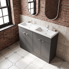 [BFDY934A] Alrewas Contemporary 2 Door Floor Standing Vanity Unit with Basin, 1200mm, Choice of Colour
