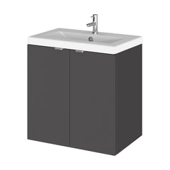 [BFDY940A] Alrewas Contemporary 2 Door Wall Hung Vanity Unit with Ceramic Basin, 500mm, Choice of Colour - Cutout