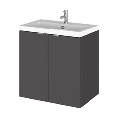 [BFDY940] Alrewas Contemporary 2 Door Wall Hung Vanity Unit with Polymarble Basin, 500mm, Choice of Colour - Cutout