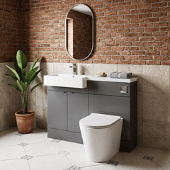 [BFDY950] Alrewas Contemporary Floor Standing Vanity WC Combination Unit with Semi-Recessed Basin, Left Hand, 1100mm, Choice of Colour