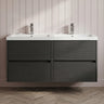 [BFED2204C] Chartley Contemporary 4 Drawer Wall Hung Vanity Unit with Double Basin, 1200mm, Choice of Colour - Silo