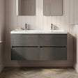 [BFED2204F] Chartley Contemporary 4 Drawer Wall Hung Vanity Unit with Double Basin, 1200mm, Choice of Colour - Silo