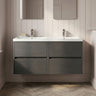 [BFED2204F] Chartley Contemporary 4 Drawer Wall Hung Vanity Unit with Double Basin, 1200mm, Choice of Colour - Silo