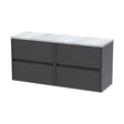 [BFED2204LBG2] Chartley Contemporary 4 Drawer Wall Hung Vanity Unit with Laminate Worktop, 1200mm - Cutout