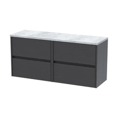 [BFED2204LBG2] Chartley Contemporary 4 Drawer Wall Hung Vanity Unit with Laminate Worktop, 1200mm - Cutout