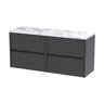 [BFED2204LCM2] Chartley Contemporary 4 Drawer Wall Hung Vanity Unit with Laminate Worktop, 1200mm, Choice of Colour - Cutout