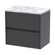 [BFED2204LCM] Chartley Contemporary 2 Drawer Wall Hung Vanity Unit with Laminate Worktop, 600mm - Cutout