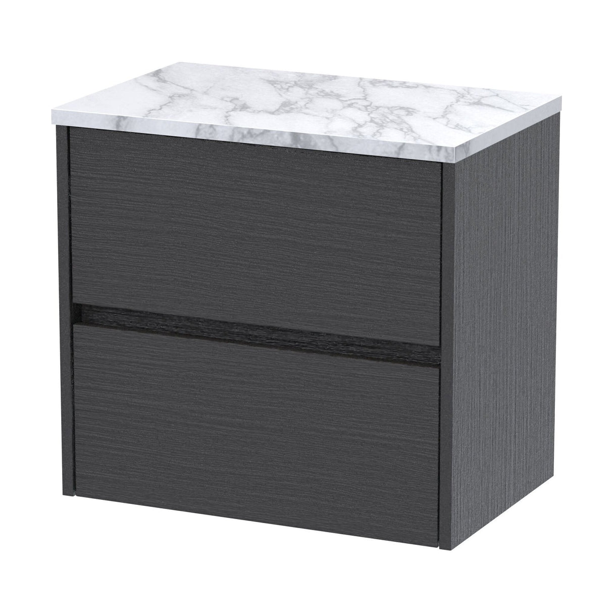 [BFED2204LCM] Chartley Contemporary 2 Drawer Wall Hung Vanity Unit with Laminate Worktop, 600mm - Cutout