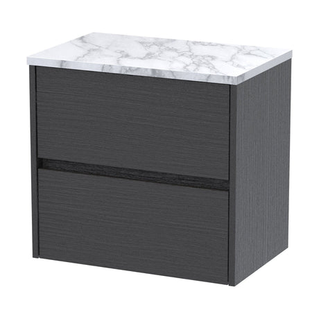 [BFED2204LCM] Chartley Contemporary 2 Drawer Wall Hung Vanity Unit with Laminate Worktop, 600mm - Cutout