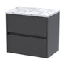 [BFED2204LCM] Chartley Contemporary 2 Drawer Wall Hung Vanity Unit with Laminate Worktop, Choice of Size and Colour - Cutout