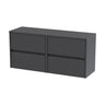 [BFED2204W2] Chartley Contemporary 4 Drawer Handleless Wall Hung Vanity Unit with Worktop, 1200mm, Choice of Colour - Cutout
