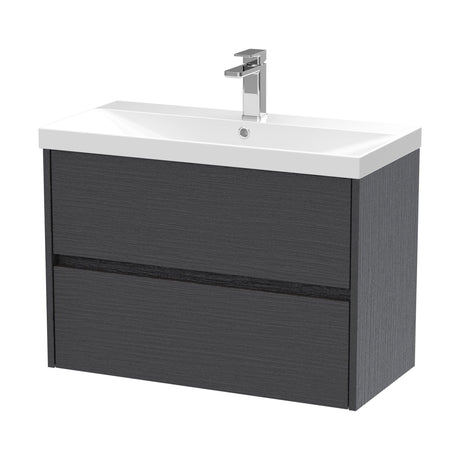[BFED2206D] Chartley Contemporary 2 Drawer Wall Hung Vanity Unit with Thin Edge Basin, Choice of Size and Colour - Cutout