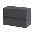 [BFED2206W] Chartley Contemporary 2 Drawer Wall Hung Vanity Unit with Worktop, Graphite Grey Woodgrain, 800mm - Cutout