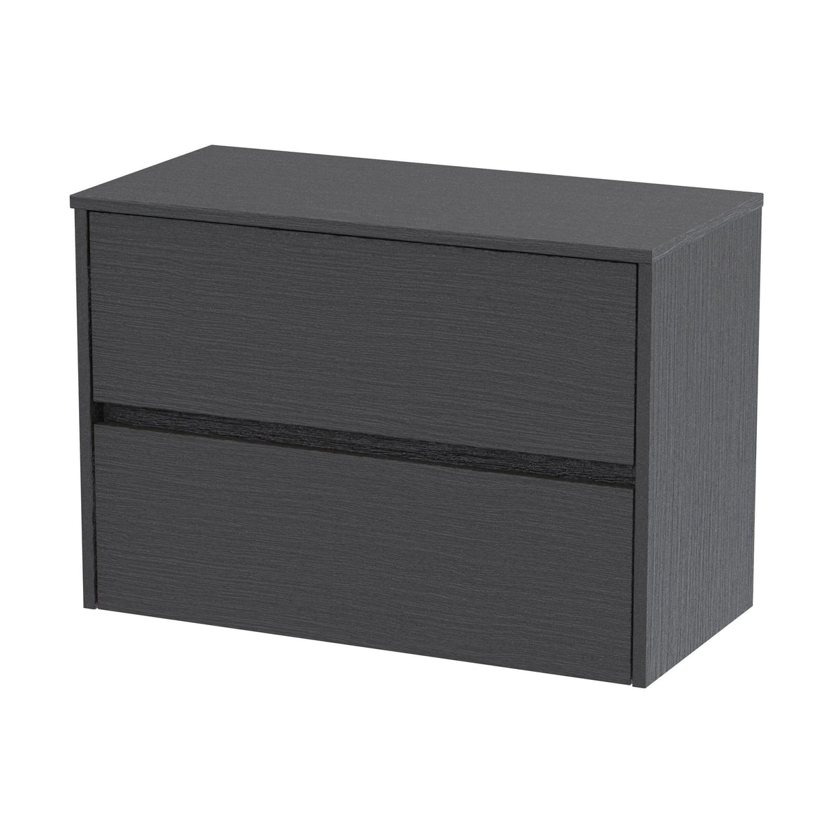 [BFED2206W] Chartley Contemporary 2 Drawer Wall Hung Vanity Unit with Worktop, Choice of Size and Colour - Cutout