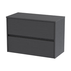[BFED2206W] Chartley Contemporary 2 Drawer Wall Hung Vanity Unit with Worktop, Choice of Size and Colour - Cutout