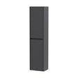 [BFED2262] Square Wall Hung 2 Door Tall Bathroom Unit, 350mm - Woodgrain Graphite Grey - Cutout