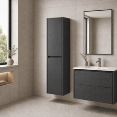 [BFED2262] Chartley Square Wall Hung 2 Door Tall Bathroom Unit, 350mm, Choice of Finish