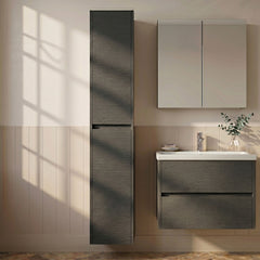 [BFED2262] Chartley Square Wall Hung 2 Door Tall Bathroom Unit, 350mm, Choice of Finish - Silo
