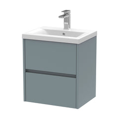 [BFED2302A] Chartley Edge Square Wall Hung 2 Drawer Vanity Unit & Ceramic Basin, 500mm, Choice of Finish - Cutout