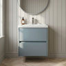 [BFED2302A] Chartley Edge Square Wall Hung 2 Drawer Vanity Unit & Ceramic Basin, 500mm, Choice of Finish - Silo