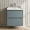 [BFED2302D] Chartley Contemporary 2 Drawer Wall Hung Vanity Unit with Thin Edge Basin, Choice of Size and Colour - Silo