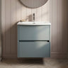 [BFED2302G] Chartley Contemporary 2 Drawer Wall Hung Vanity Unit with Curved Basin, Choice of Size and Colour - Silo